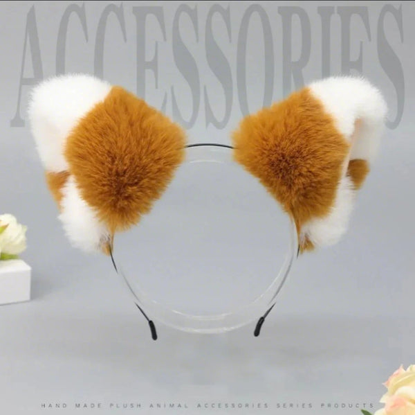 Handmade Fluffy Fox & Cat Ear Headband