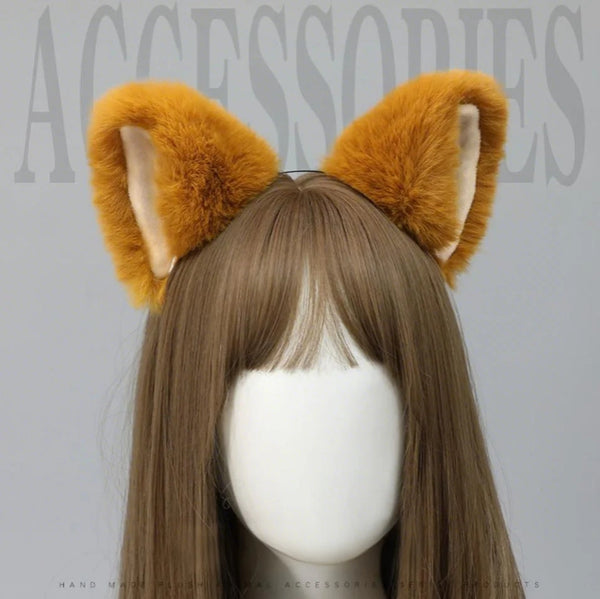 Handmade Fluffy Fox Ear Headband